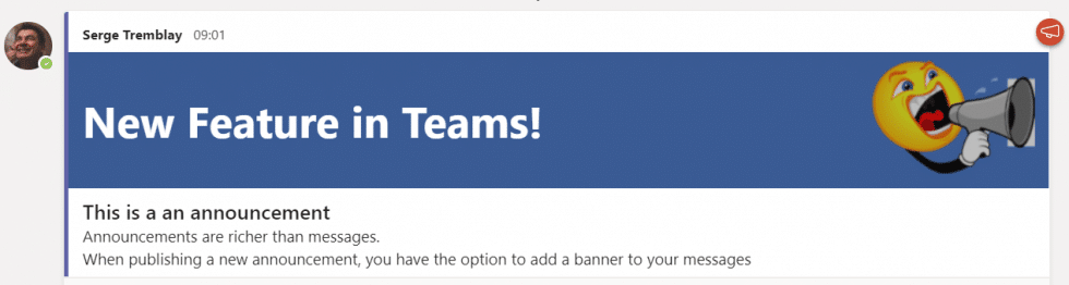Teams tip - jak vytvořit oznámení