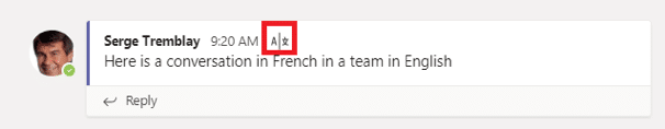 Teams tip - překlad do jiného jazyka