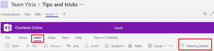 Teams Tip - Používání poznámek OneNote